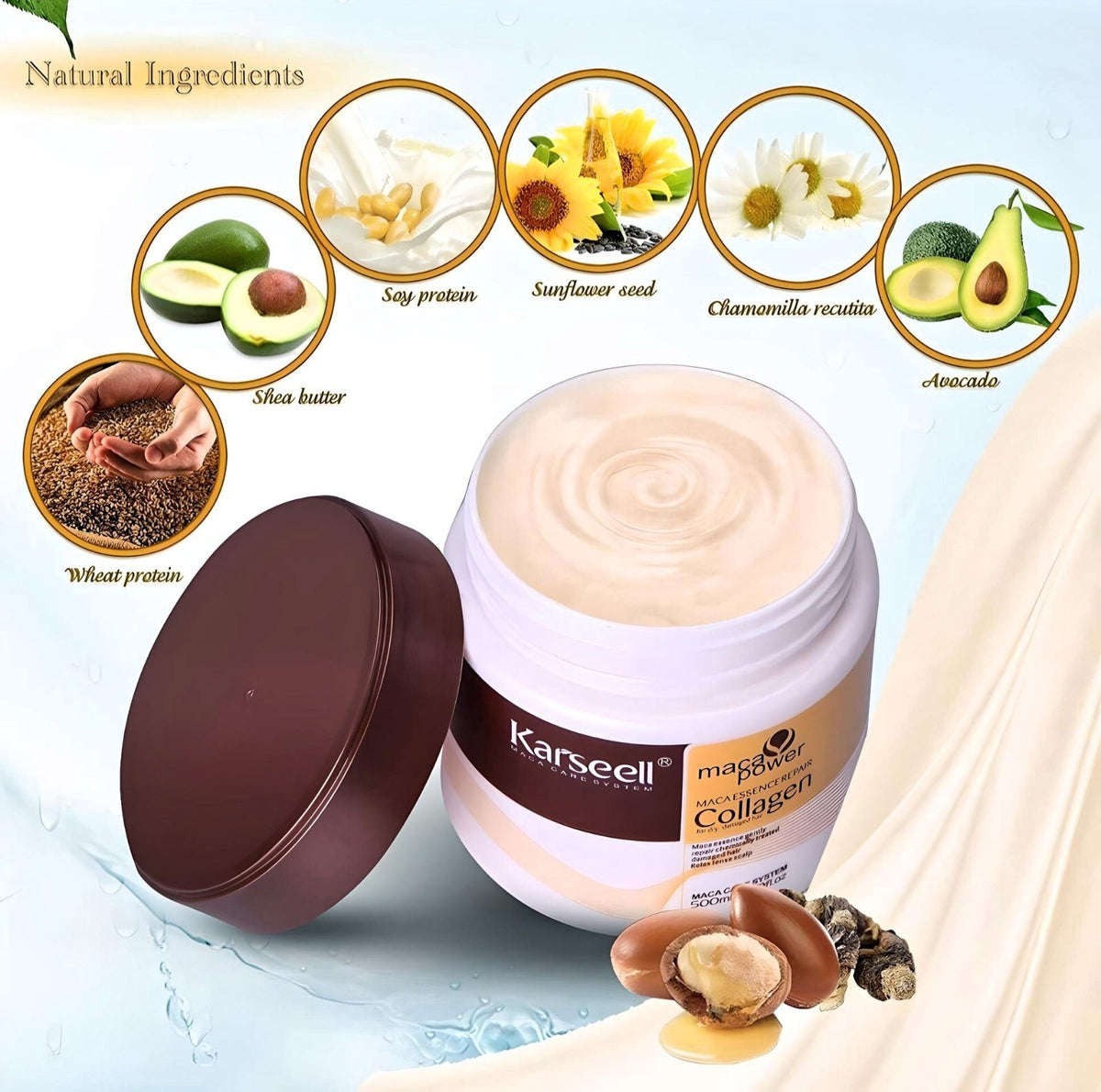 Hair Repair Mask with Collagen & Argan Oil for Damaged Hair - Deep Conditioning