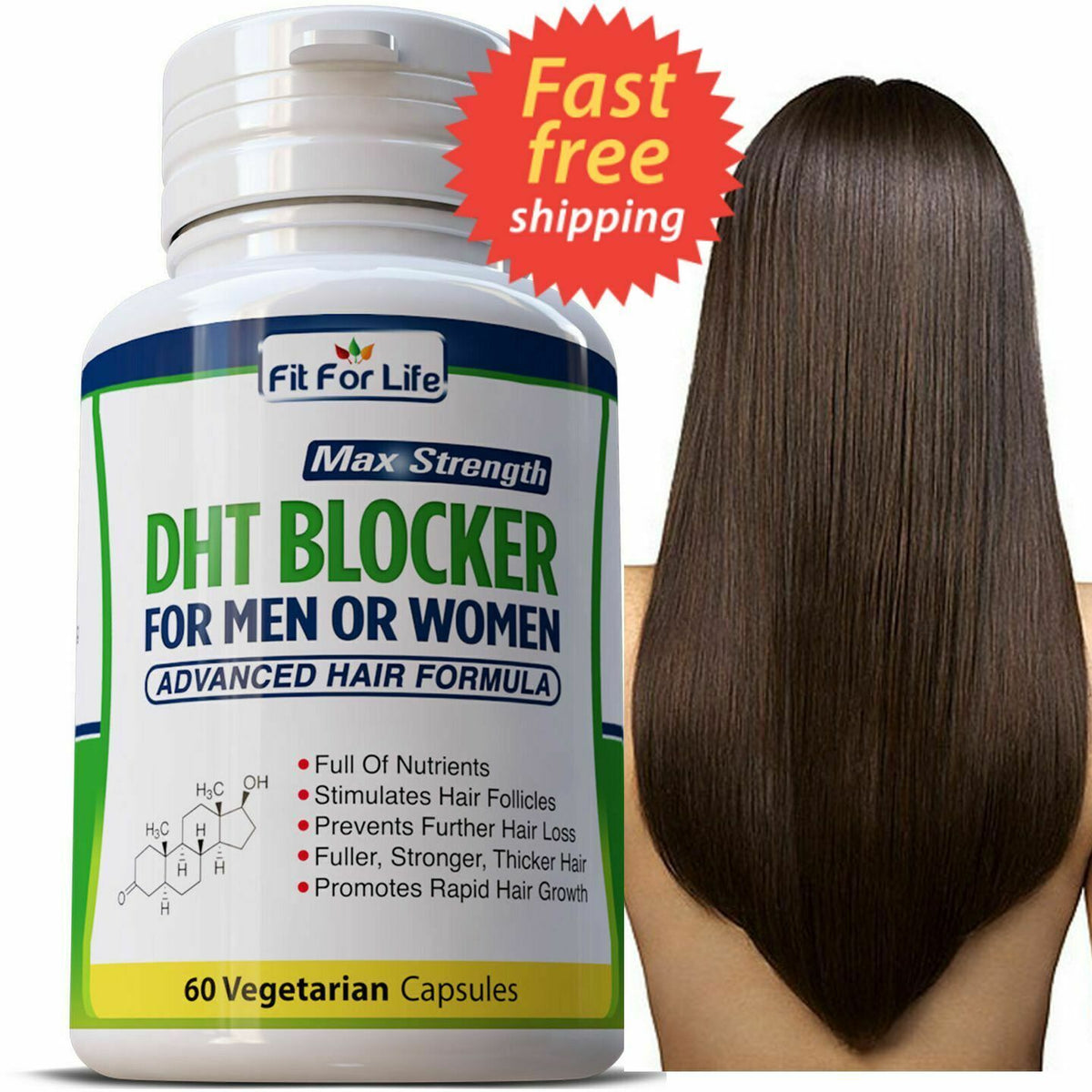 DHT Blocker Hair Growth Supplement - 60 Herbal Capsules
