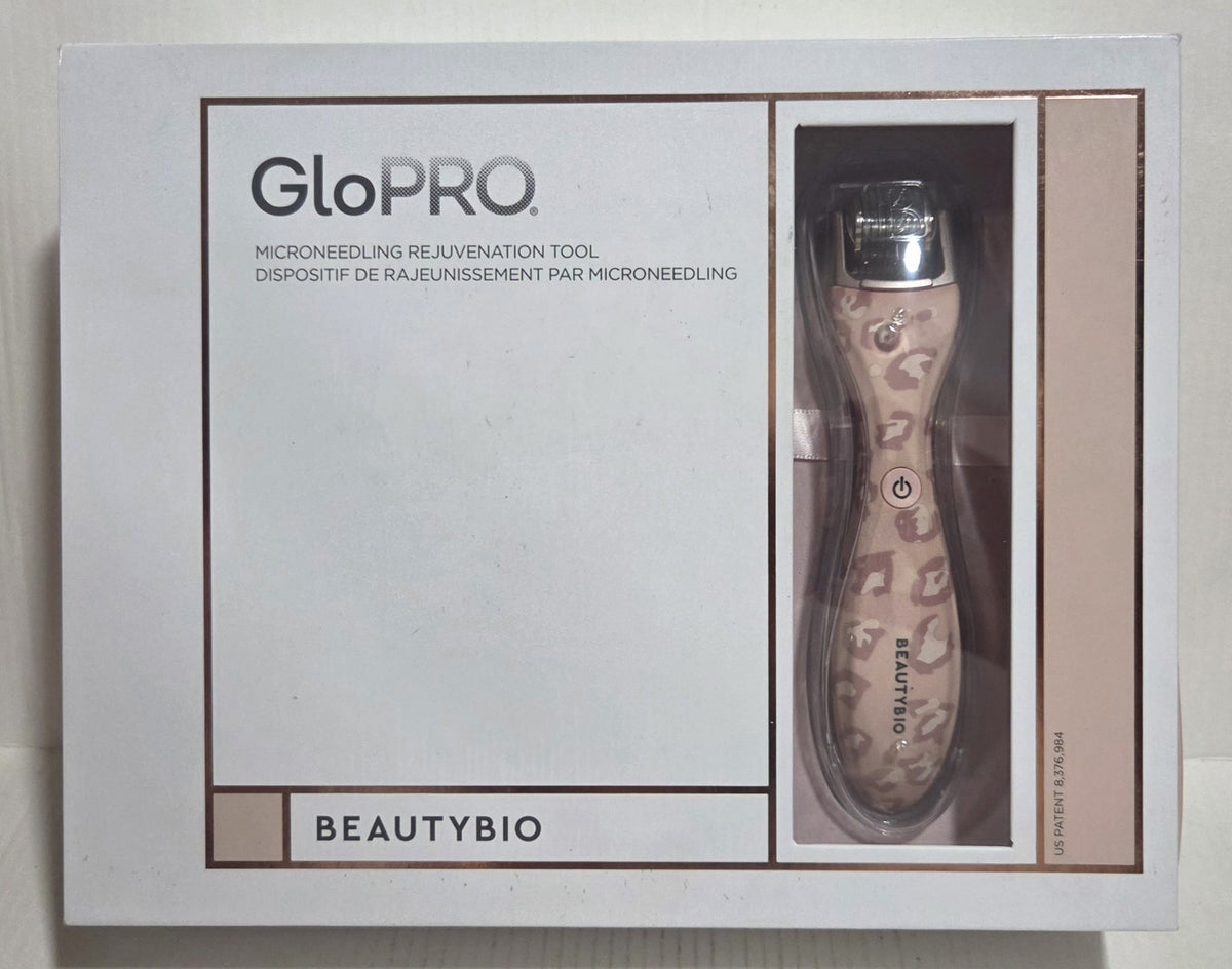 Microneedling Skin Regeneration Tool with LED Red Light - Leopard Pink