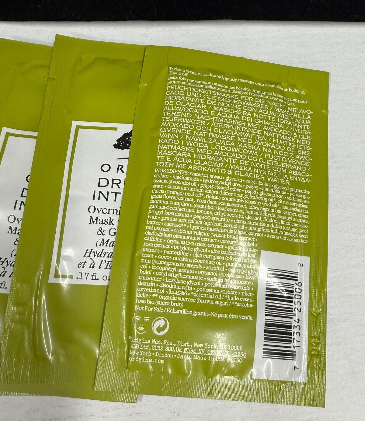 Intensive Overnight Hydrating Mask with Avocado & Glacier - 5 Pack