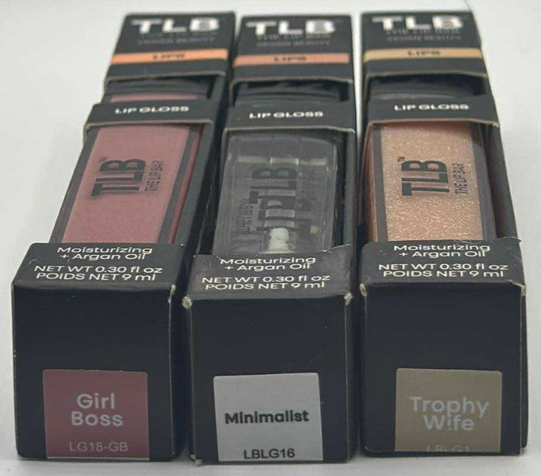 3-Piece Lip Gloss Set - Moisturizing Lip Gloss with Argan Oil - 0.30 Fl Oz Each - The Lip Bar