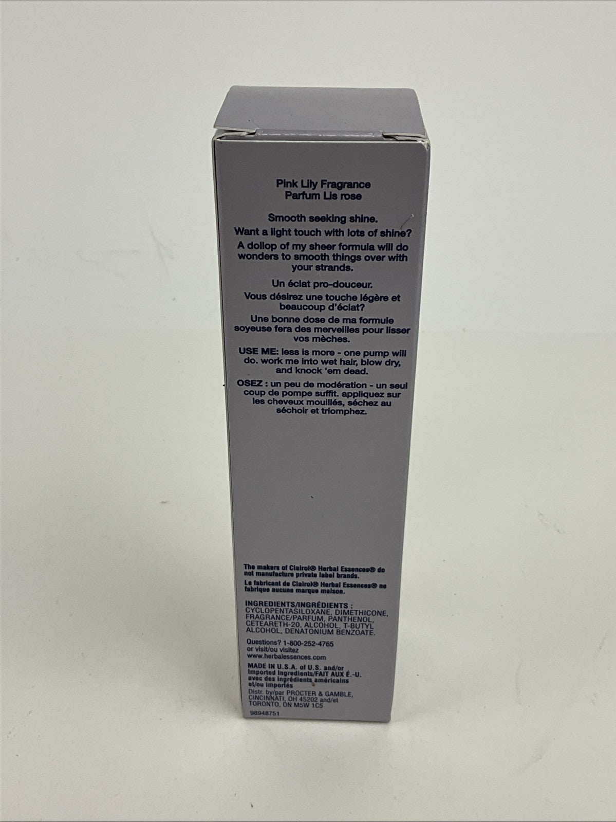 Herbal Essences Touchably Smooth Smoothing Serum Pink Lily 1.7 oz