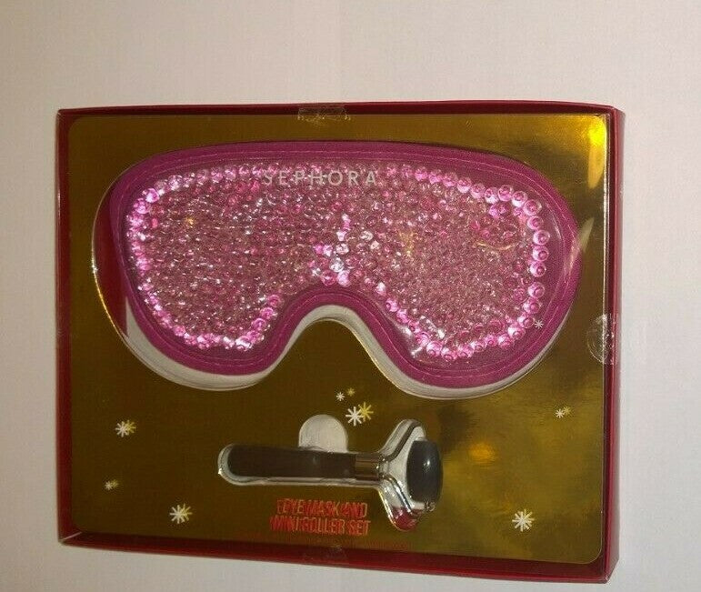 Cooling Eye Mask & Mini Facial Roller Set - Relaxing Skin Care Duo