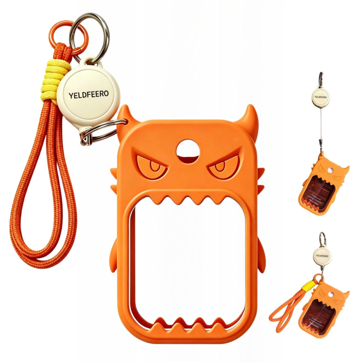 Silicone Hand Sanitizer Spray Holder Keychain with Retractable Lanyard - Cute Devil Design, Travel Size