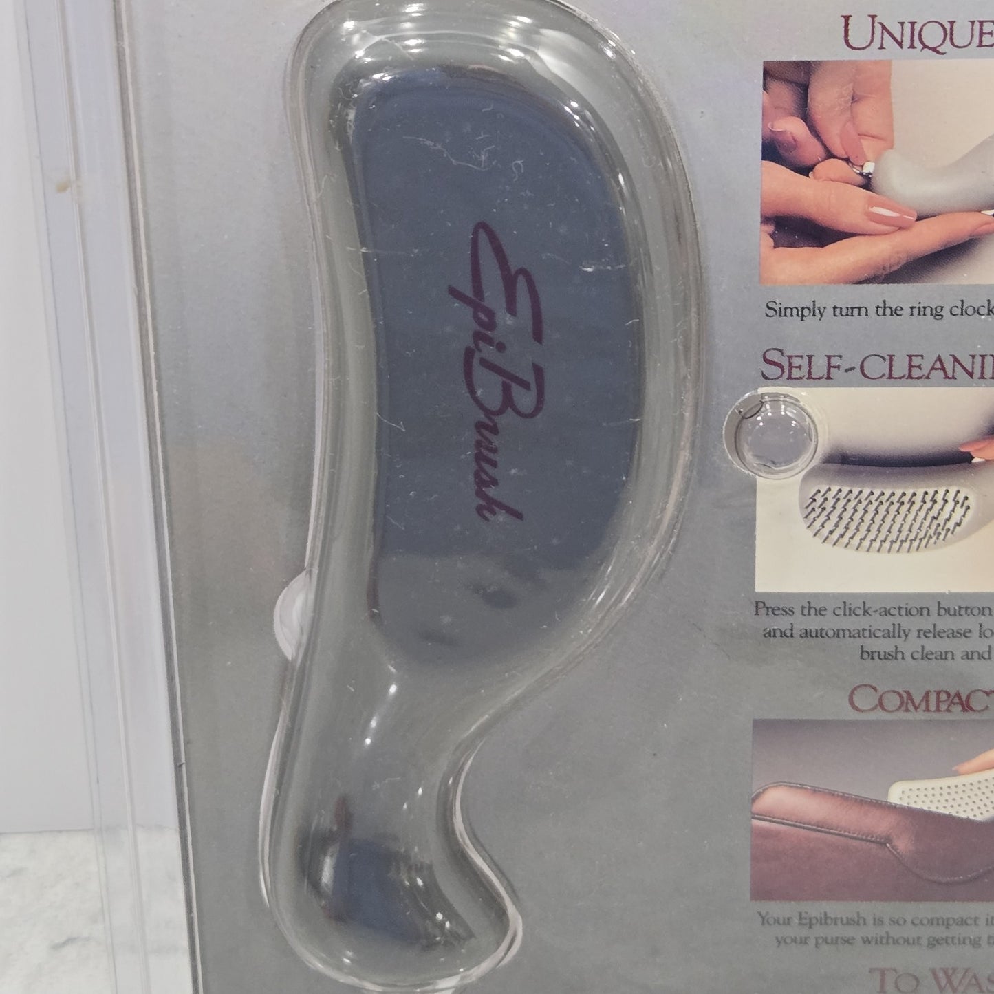 Vintage 1988 Epi Self-Cleaning Hairbrush - Pocket Size CS 4050