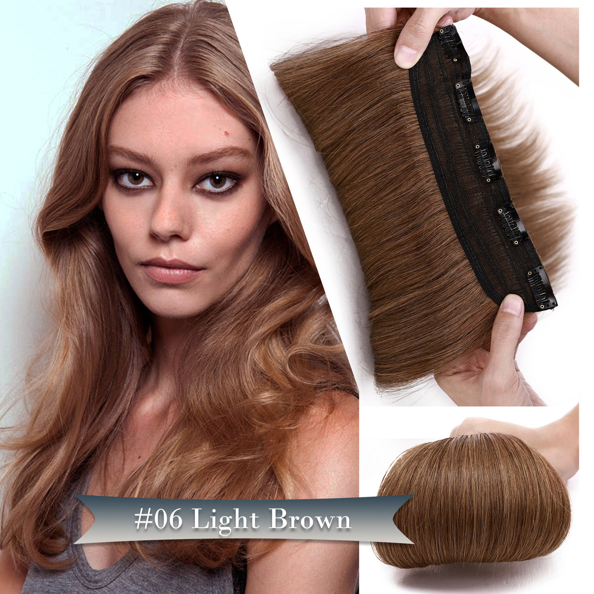 Clip-In Hair Extensions One Piece Full Head Remy Human Hair - Multiple Colors & Lengths