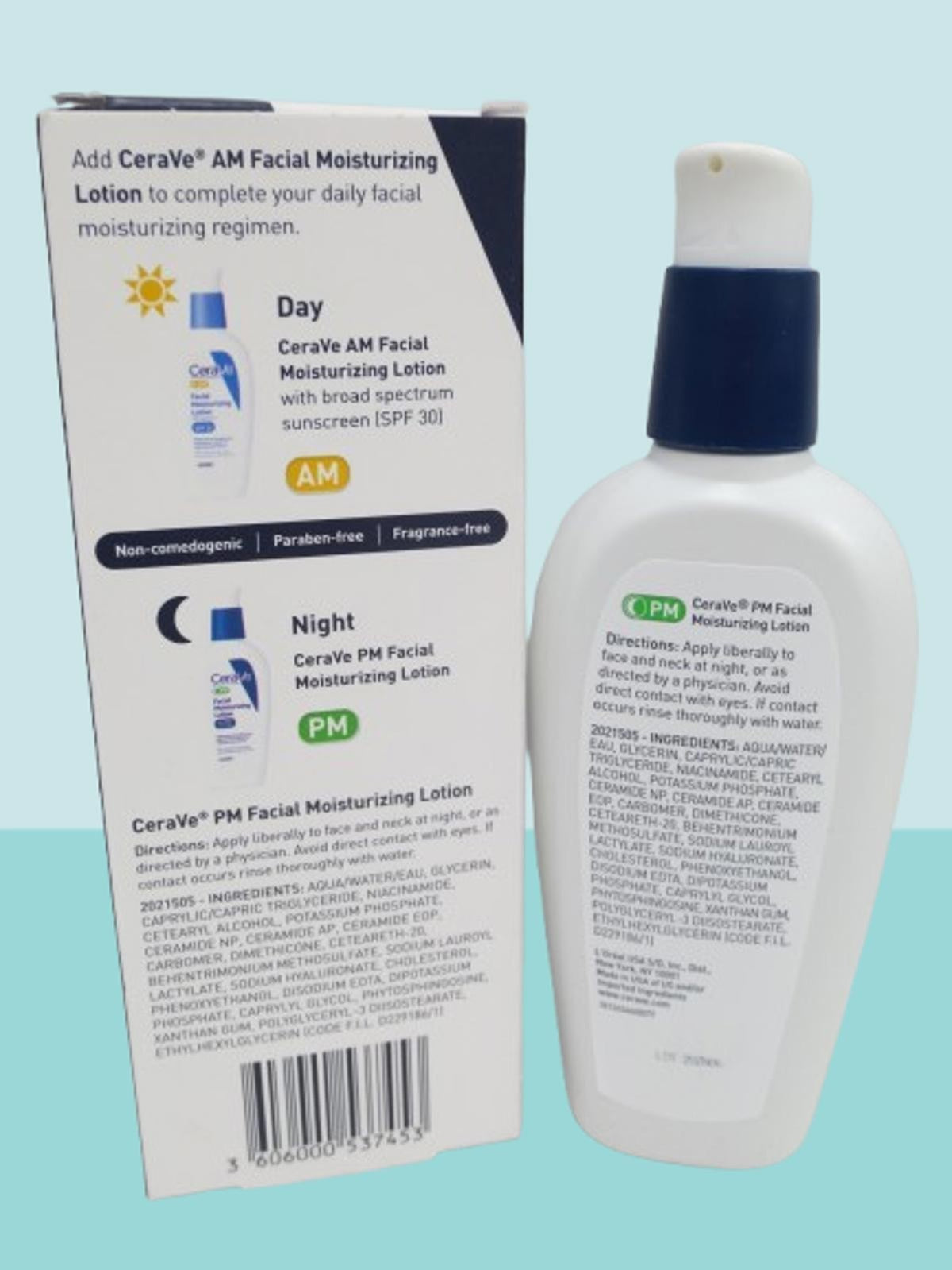 CERAVE PM FACIAL MOISTURIZING LOTION ULTRA LIGHWEIGHT 3 OZ BOXED LOT