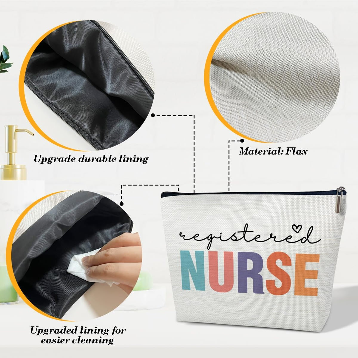 Nurse Makeup Bag - Large Capacity Cosmetic Organizer for Women