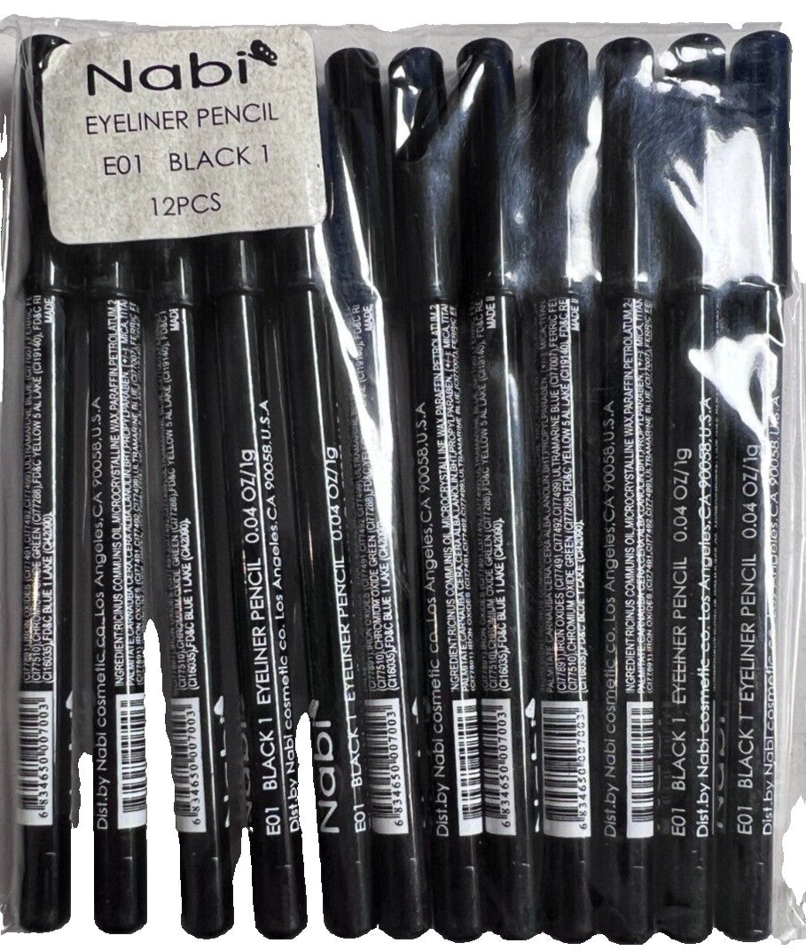 Black Eyeliner Pencil Set - Long Lasting Precise Makeup 12 Pack