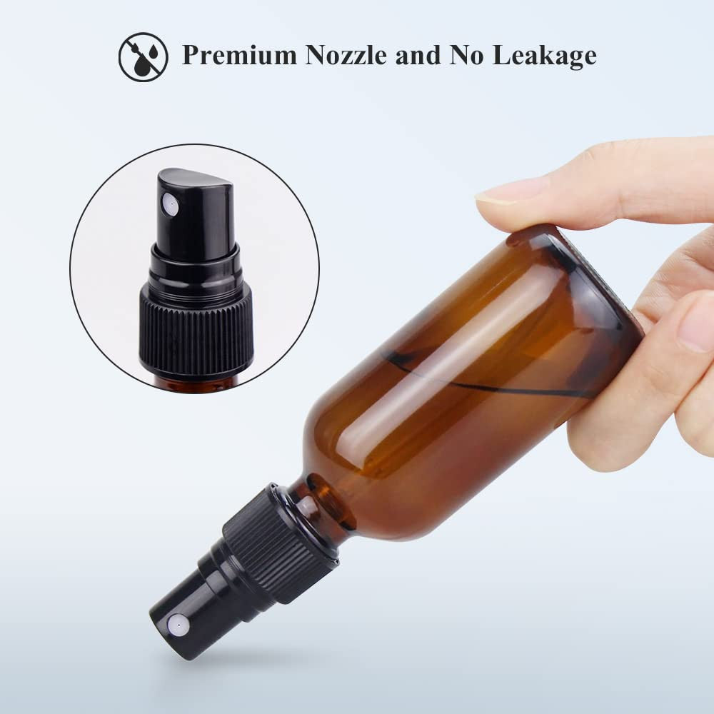 2 Oz Glass Spray Bottle with Fine Mist Refillable Liquid Container