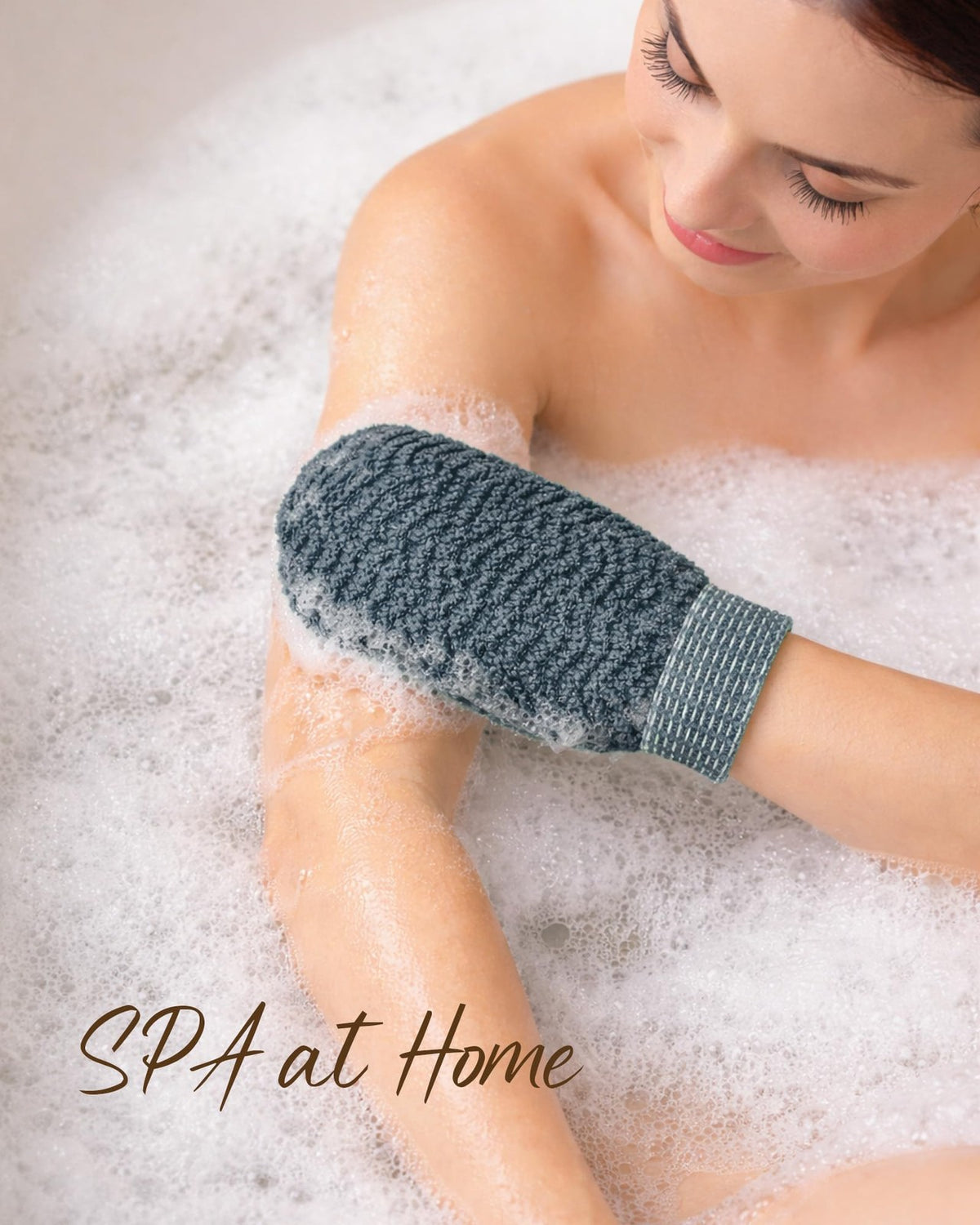Exfoliating Gloves 2 Pack, Wave Texture Mitt for Dead Pcs, Gray