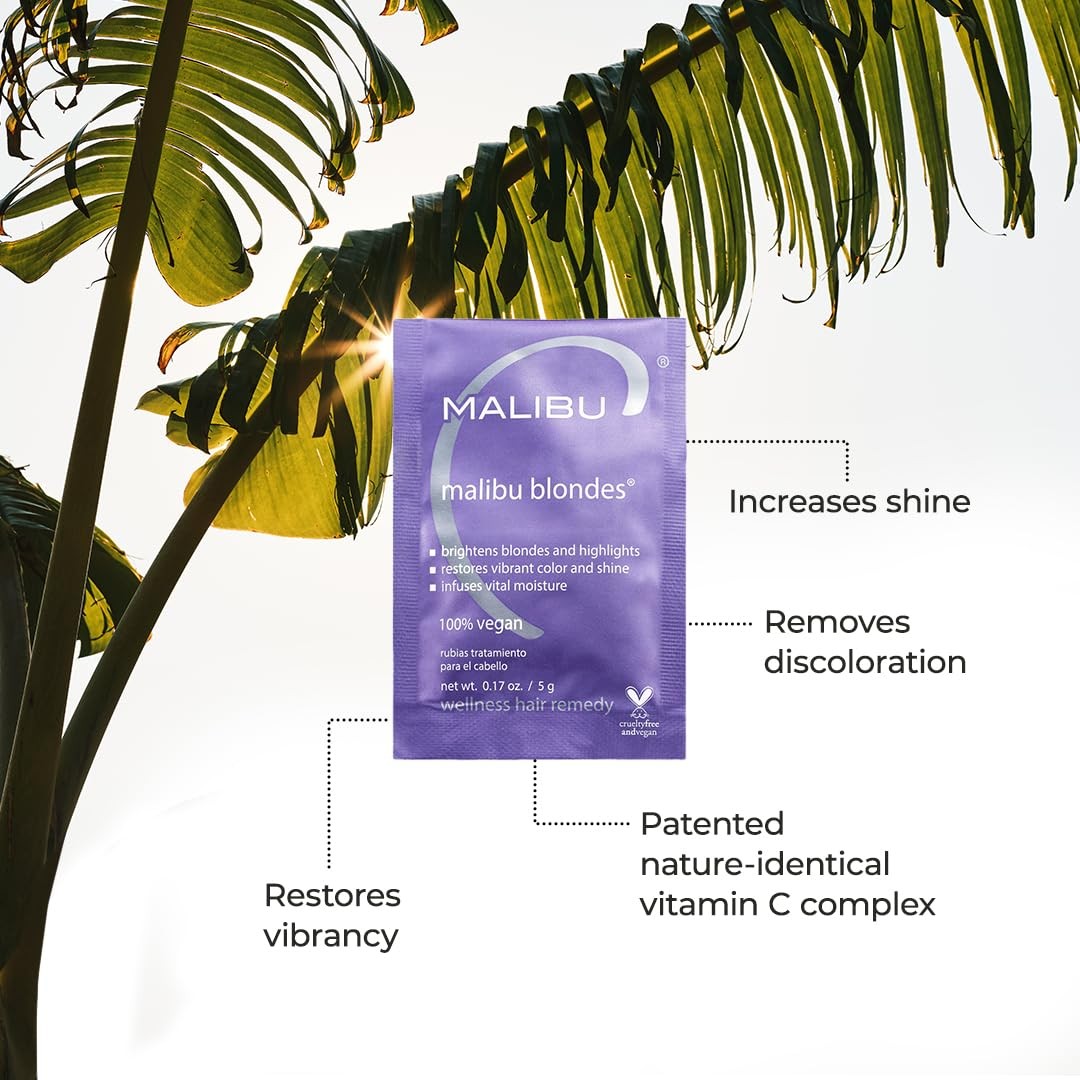 Malibu C Blondes Wellness Hair Remedy 5 Pack - Brightens & Removes Brass