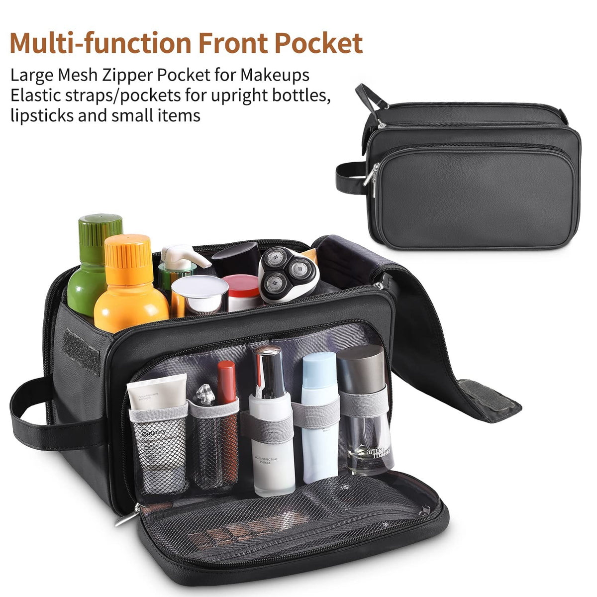Extra Large Travel Toiletry Bag for Men – Water-Resistant PU Dopp Kit
