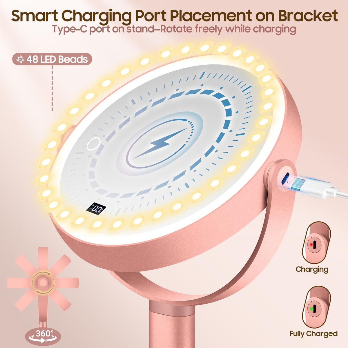 Lighting Magnifying Makeup Mirror with Touch Control 30X/1X for Desk & Travel