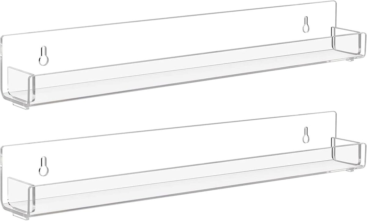 2 Pack Wall Mount Nail Polish Racks - Clear Acrylic Cosmetic Organizer