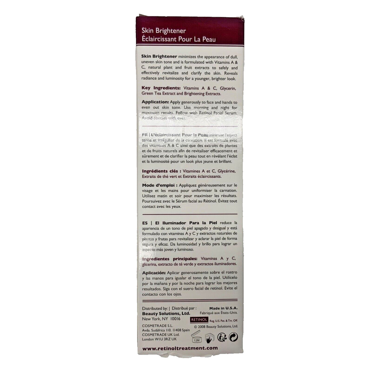 Retinol Skin Brightener Illuminating Treatment for Even Skin Tone - 1 fl oz