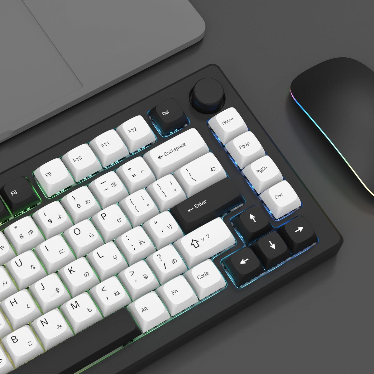 White PBT Keycap Set for Mechanical Keyboard - Japanese XDA Profile 75% Dye-Sublimation