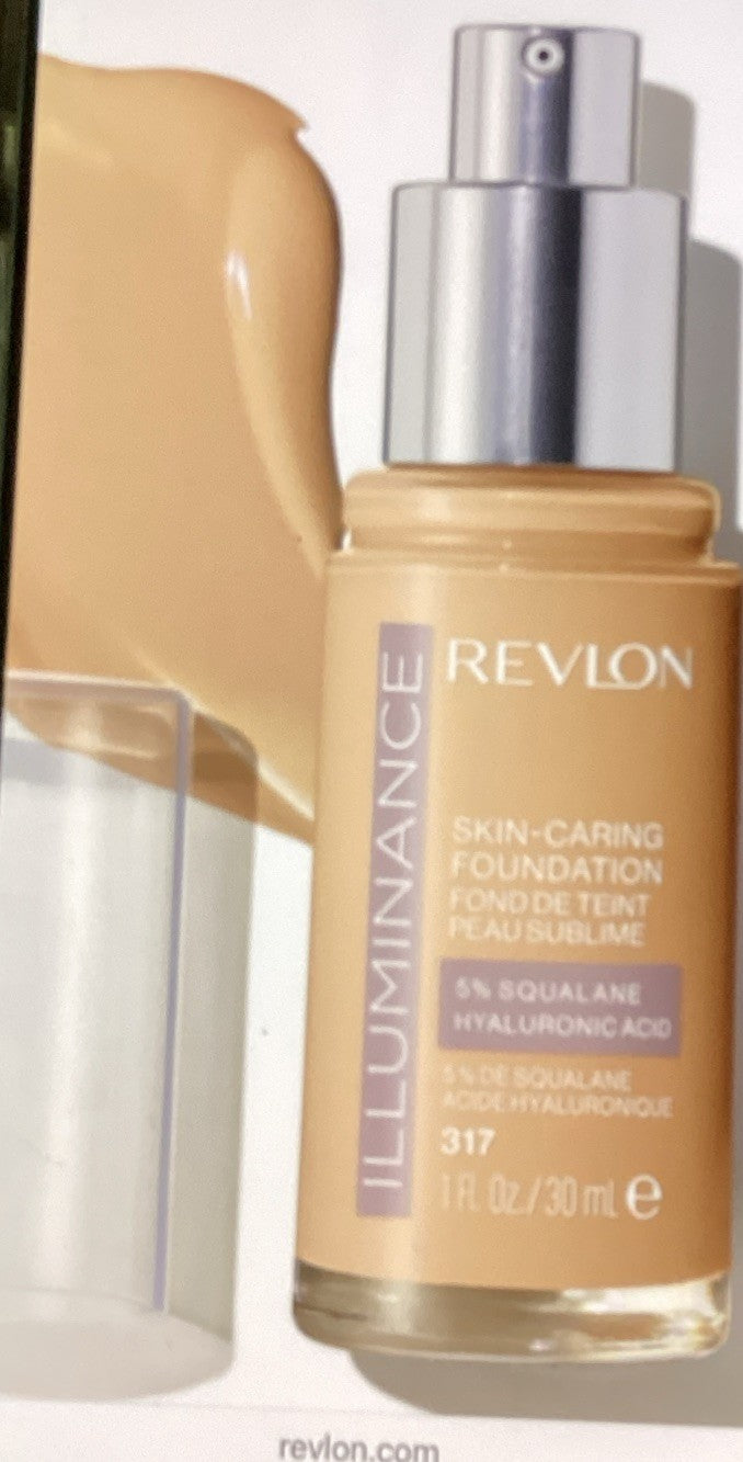 Revlon Illuminance Skin-Caring Liquid Foundation 317 Tan Sand - Hydrating, Anti-Aging