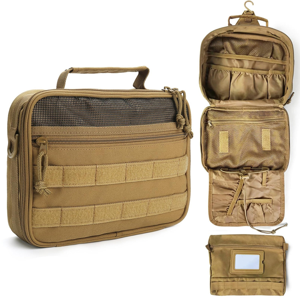 Men's Travel Toiletry Bag with Multiple Compartments & Hanging Design