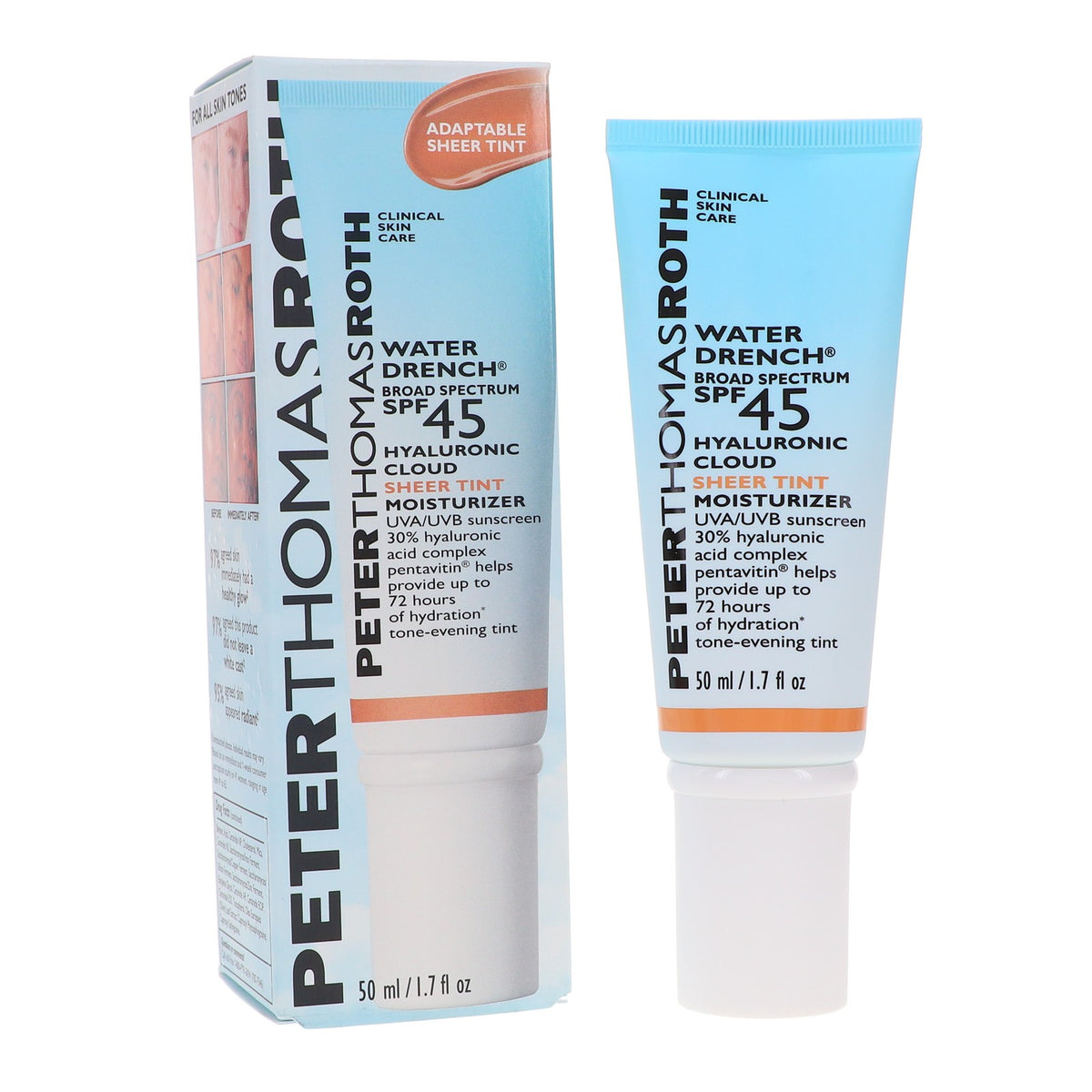 Hyaluronic SPF 45 Moisturizer with Sheer Tint - Water Drench