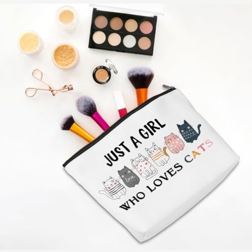 Cat Lover Makeup Bag with Funny Cat Design - Gift for Women & Girls
