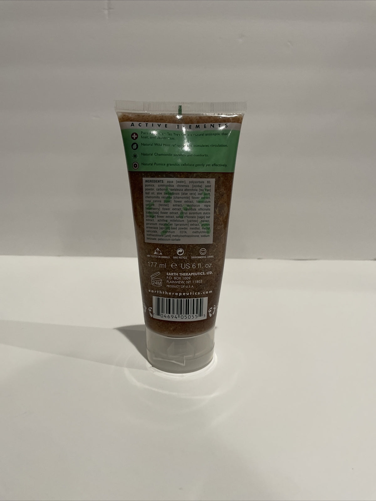 Earth Therapeutics Foot Scrub Therapeutic Exfoliator 6 oz With Tea