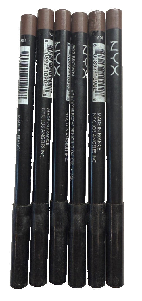 Eye & Eyebrow Pencil Set - 6 Pack Brown Makeup Pencils for Brows & Eyes