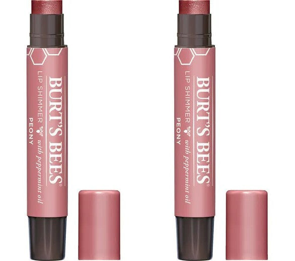 2 Pack Peony Lip Balm Set - Tinted Lip Shimmer for Moisturizing & Color