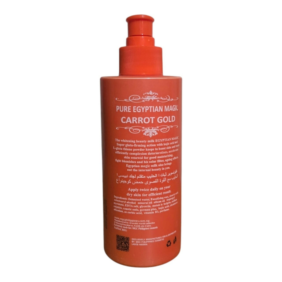 Egyptian Carrot Gold Whitening Lotion 400ml - Advanced Firming & Brightening