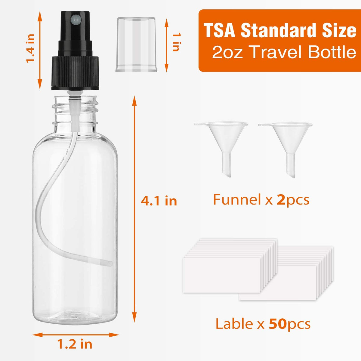 30 Pack 2 oz Clear Fine Mist Spray Bottles with Pump Cap for Travel & DIY