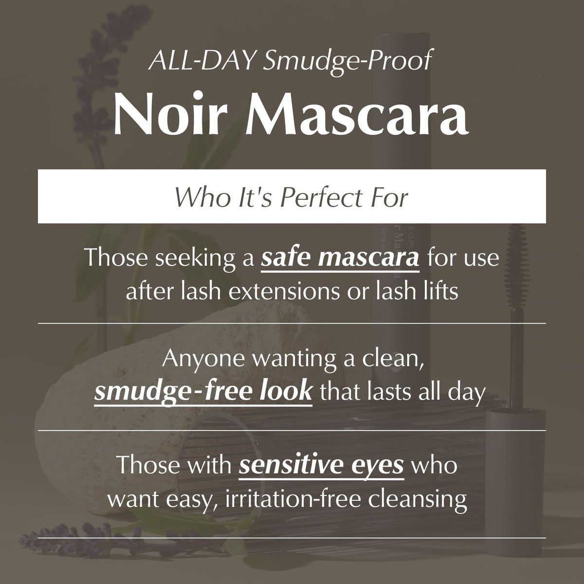Long-Lasting Smudge-Proof Mascara with Lash Lift & Extension Safe Formula