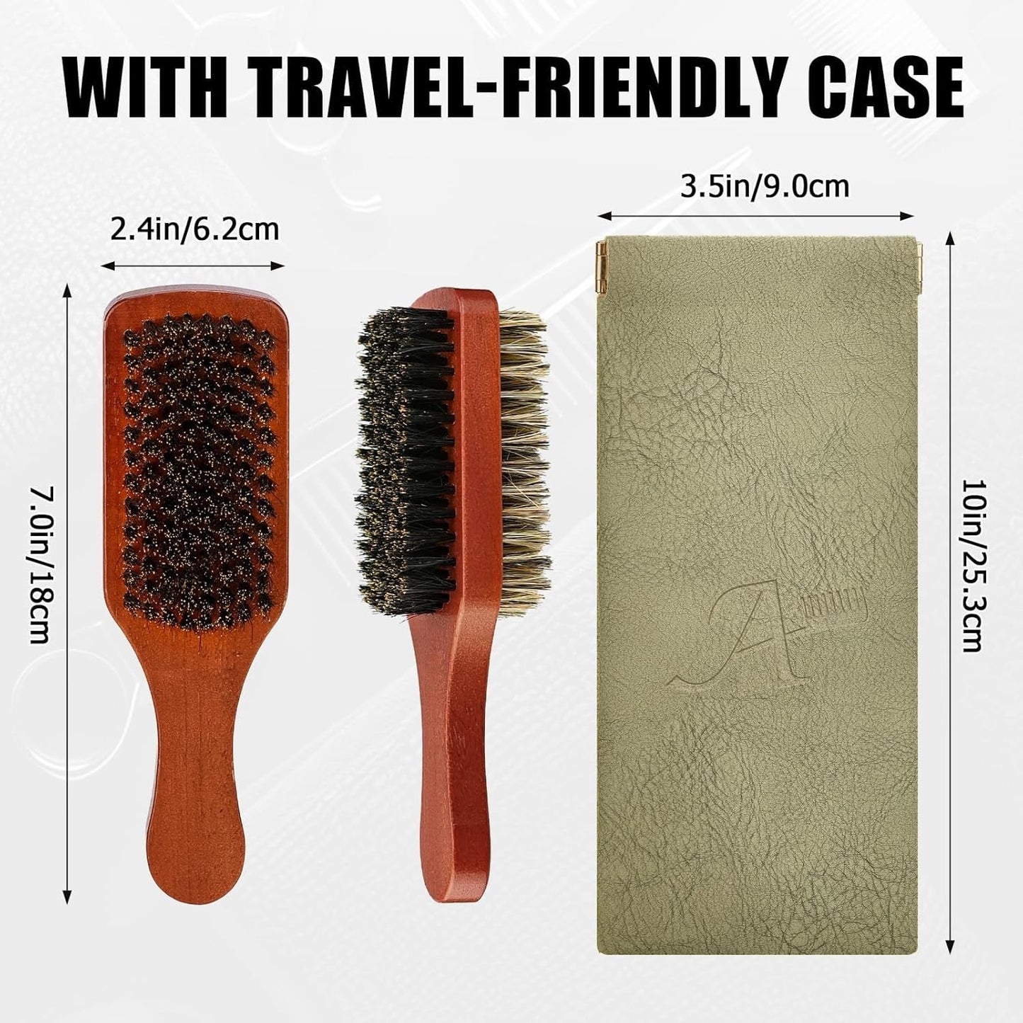 2-Sided Boar Bristle Hair Brush for Thick Hair, Natural & Durable