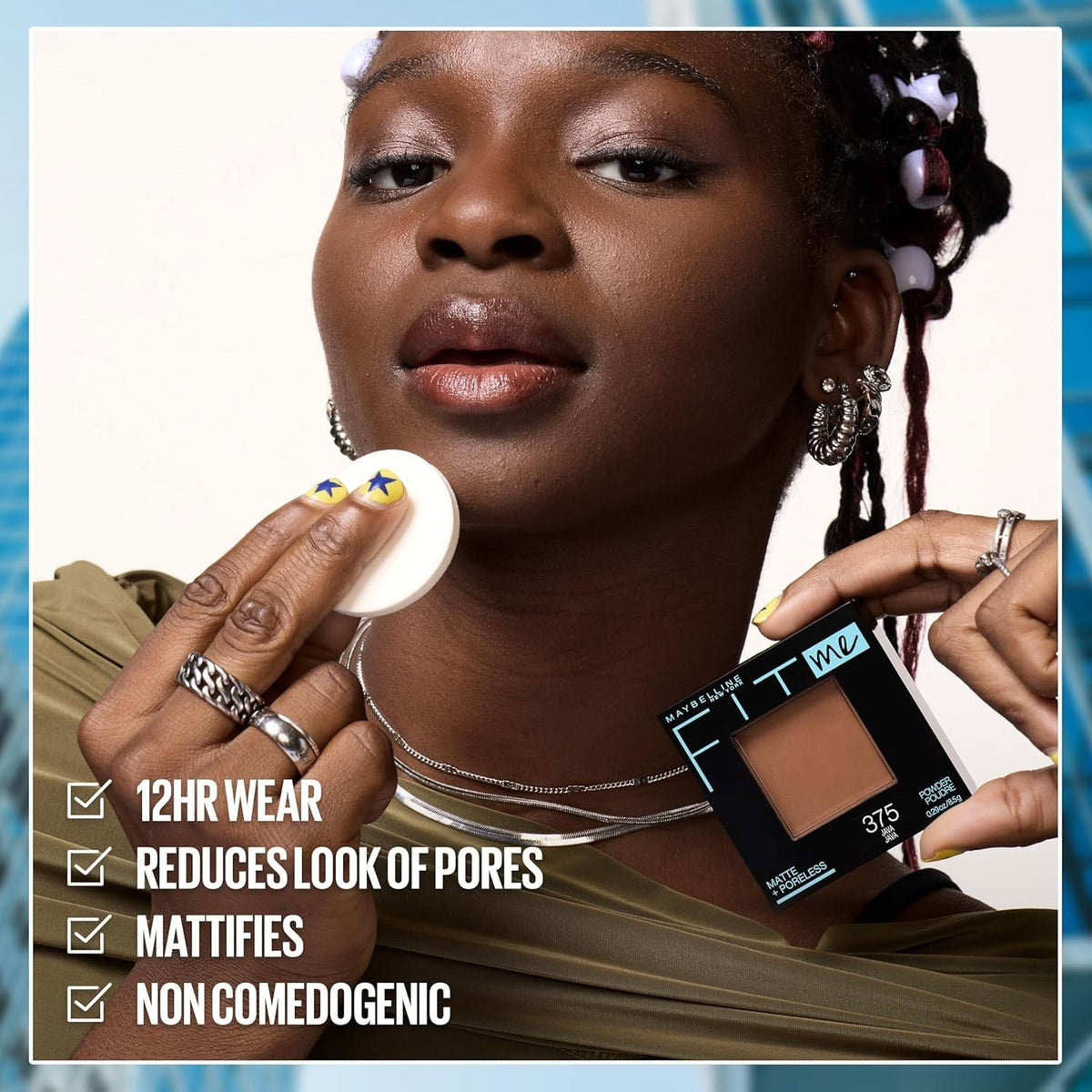Mattifying Face Powder for Oily Skin, Buildable Coverage, Compact