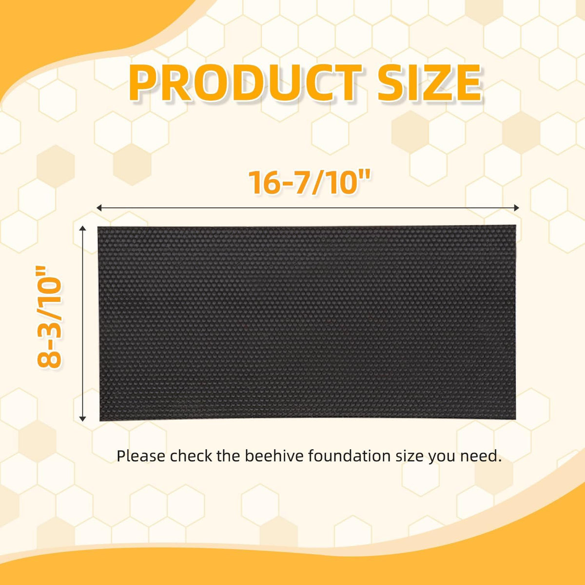 Deep Beehive Foundation Sheets - 8.5 Inch Black Plastic Frames, 10 Pack