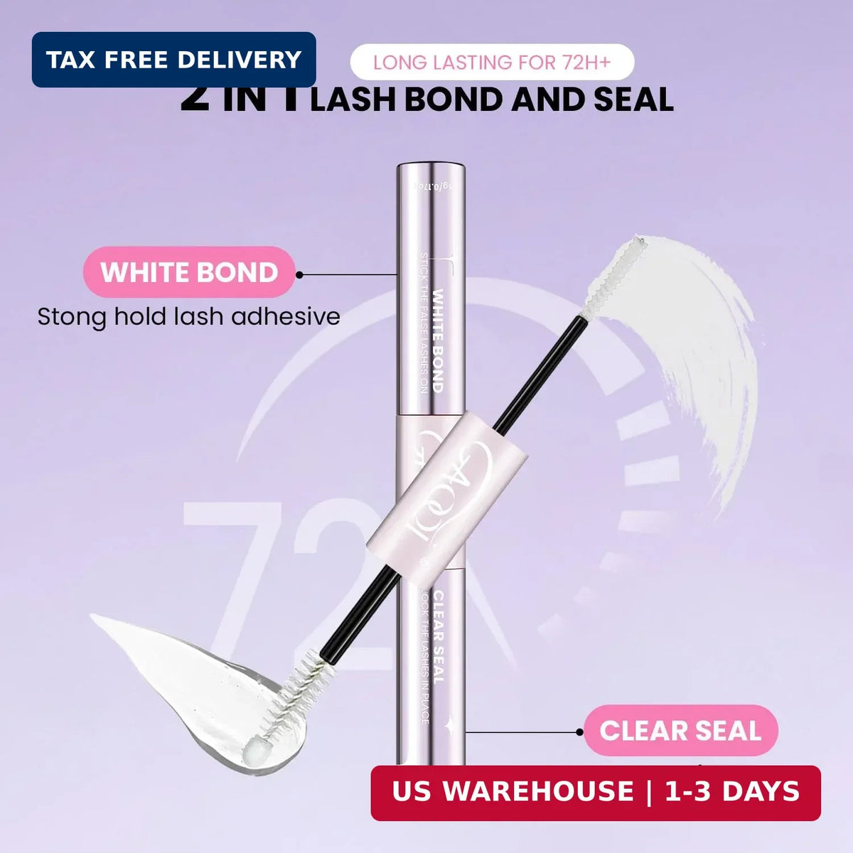 Waterproof Clear Lash Bond and Seal Glue - 10ml for Natural & Sensitive Eyes