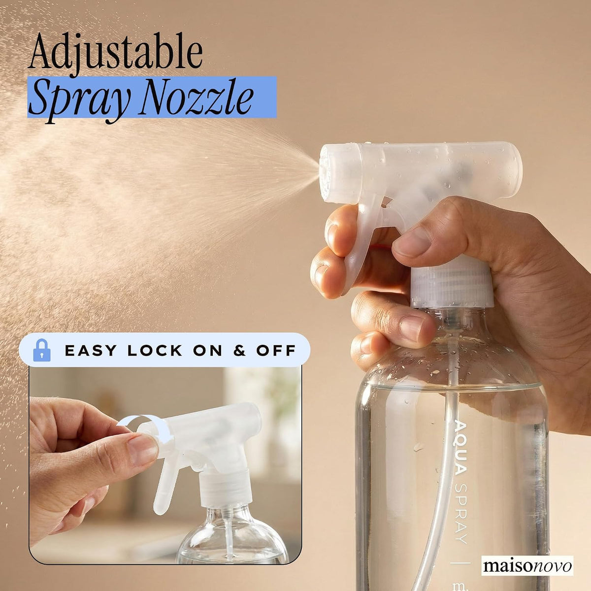 Glass Spray Bottle 16.9 oz Pack of 2 for Plants & Cleaning