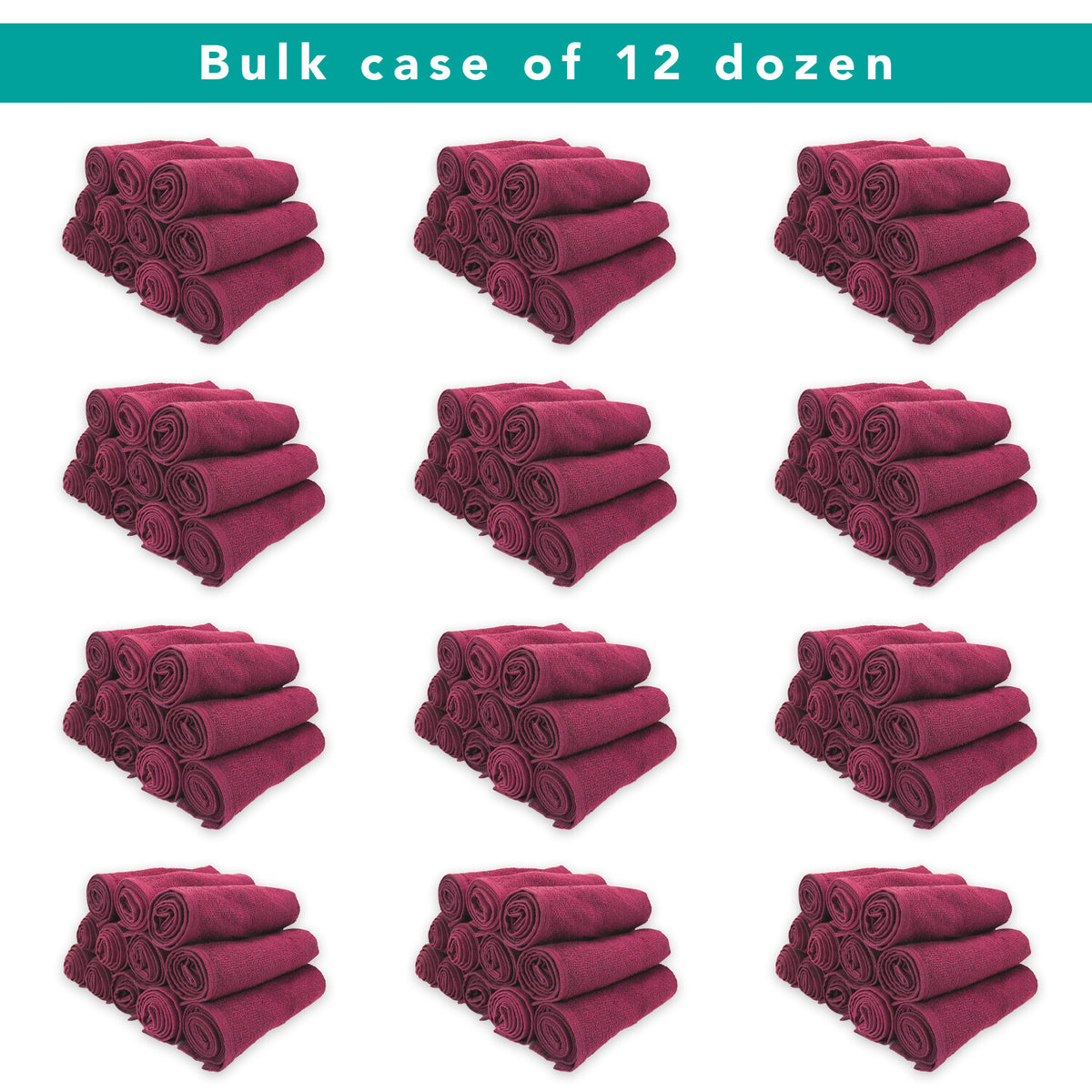 Bleach Safe Salon Towels, 16" x 28", 12 Pack, 100% Cotton