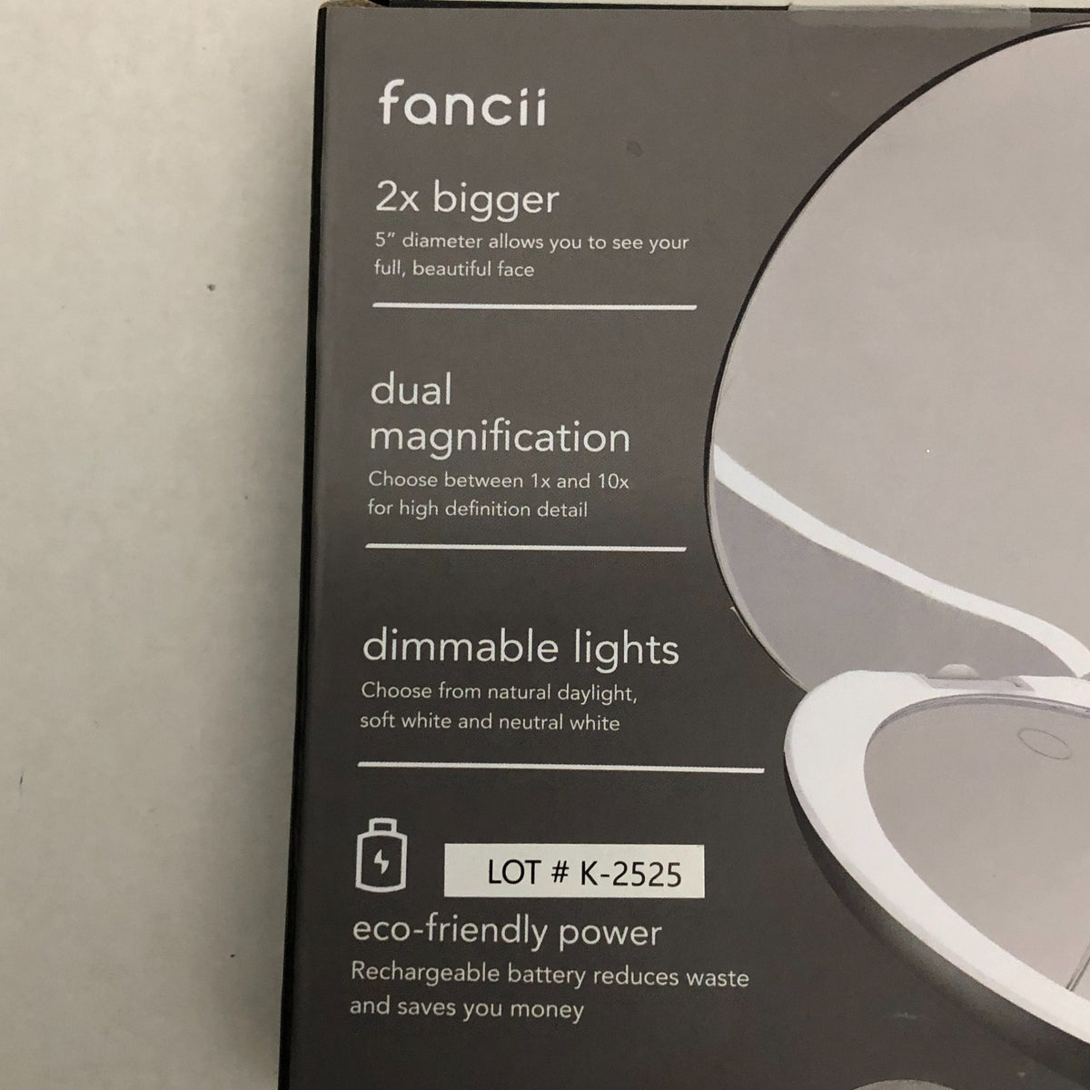 LED Lighted Compact Makeup Mirror with 10X Magnification - Rechargeable & Dimmable