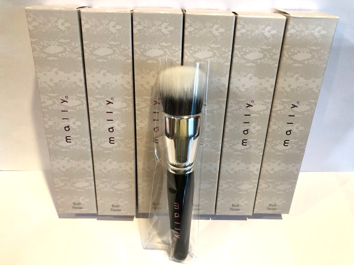 Makeup Foundation Powder Brush 6 Inch Black Silver Lot of 6