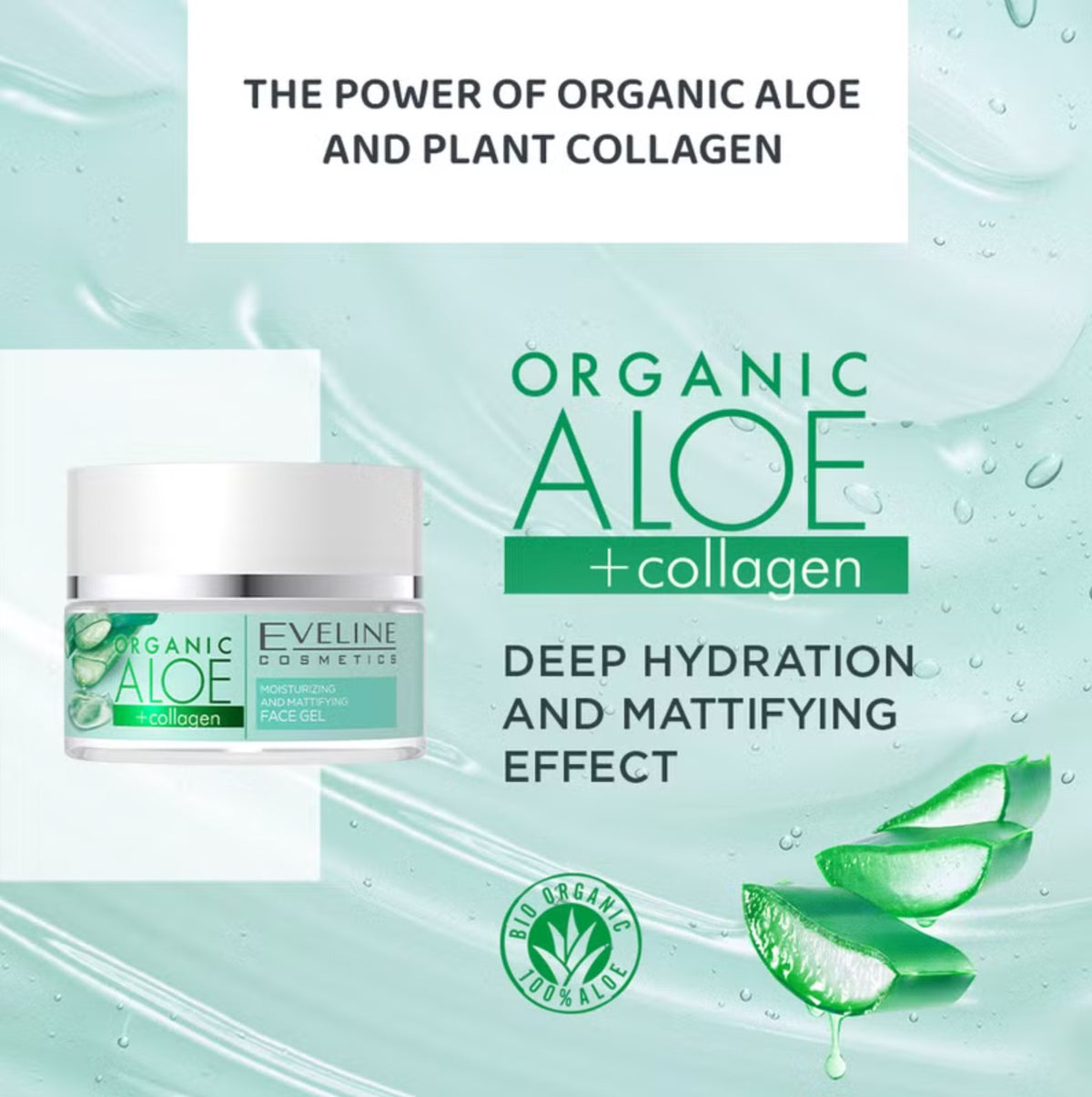 Eveline Cosmetics Organic Aloe + Collagen Moisturizing & Matting Face