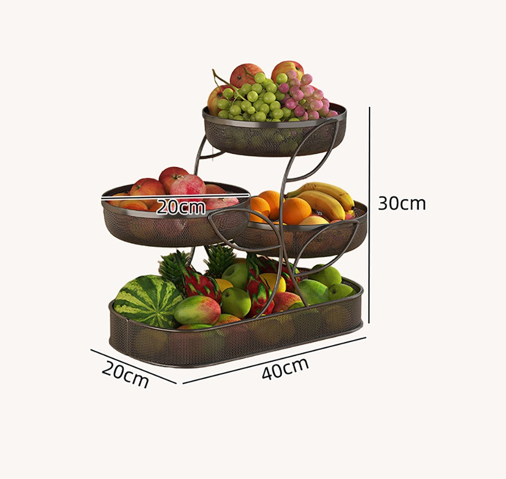 4 Tier Fruit Vegetable Storage Organizer Cart - Kitchen & Pantry Utility Rack