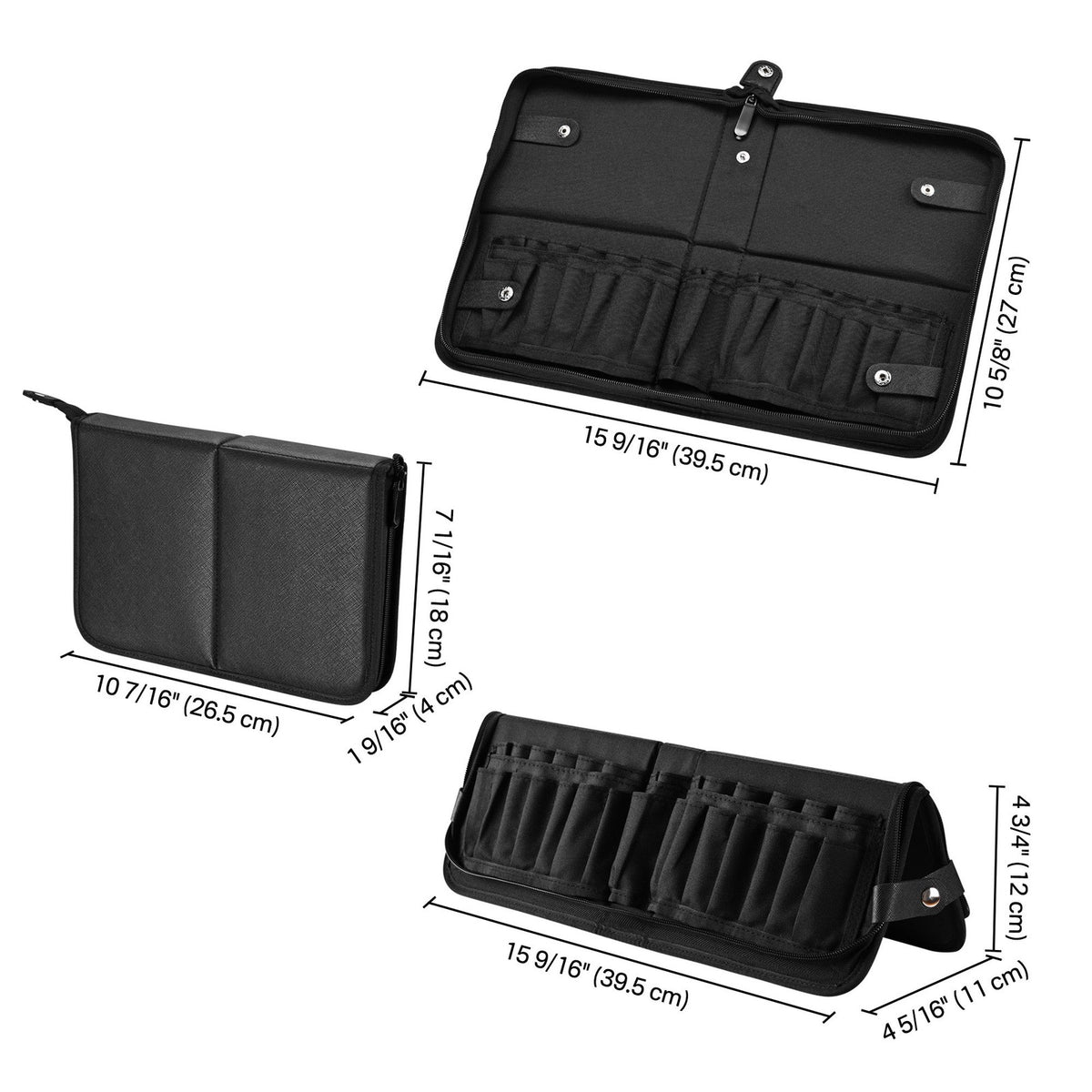 Portable Makeup Brush Organizer Bag with 14 Large & 15 Small Holes Travel Case