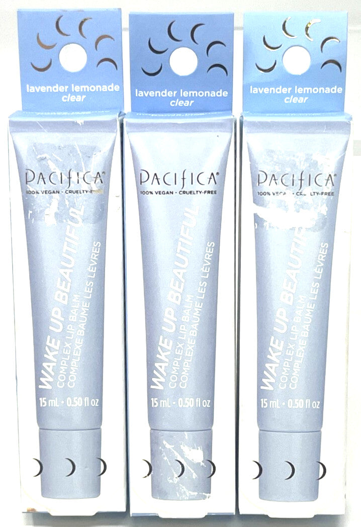 Set of 3 Lavender Lemonade Clear Lip Balms - Hydrating Lip Treatment