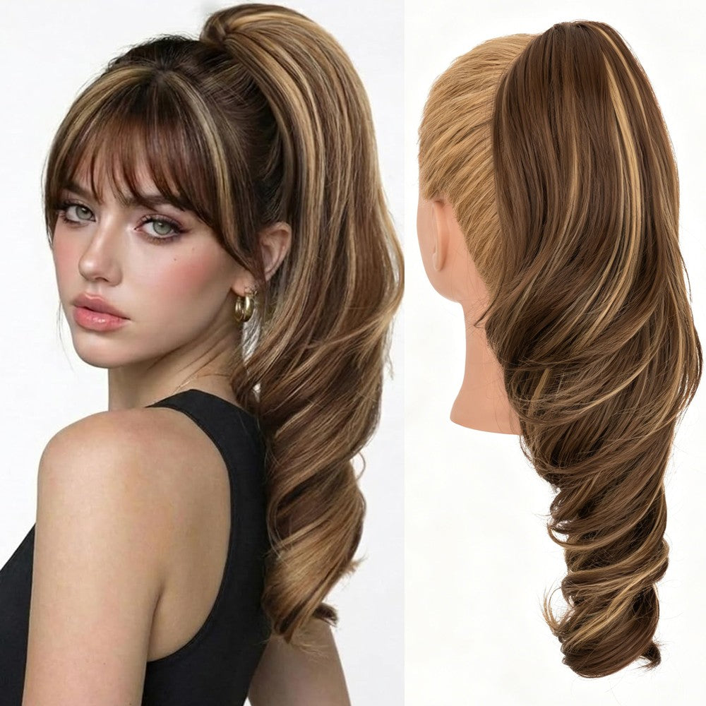 Claw Clip In Ponytail Extensions - Wavy Long 18in Hairpiece for Women
