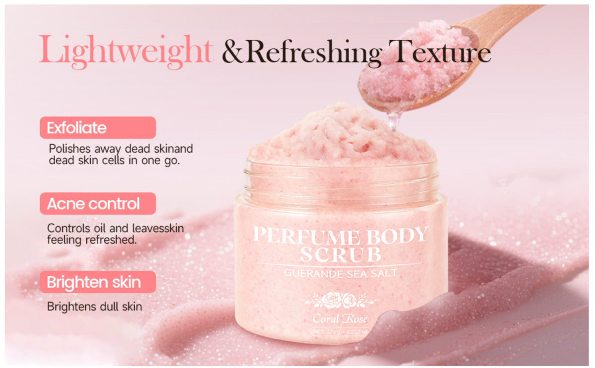 Aromatherapy Body Scrub with Guérande Sea Salt & Coral Rose