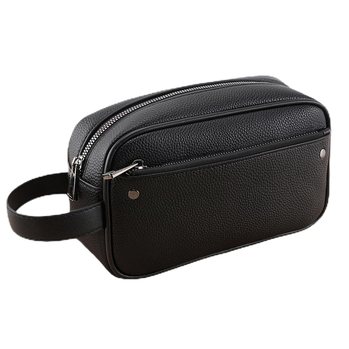 Men's Travel Toiletry Bag - Compact Dopp Kit with Water-Resistant PU Leather