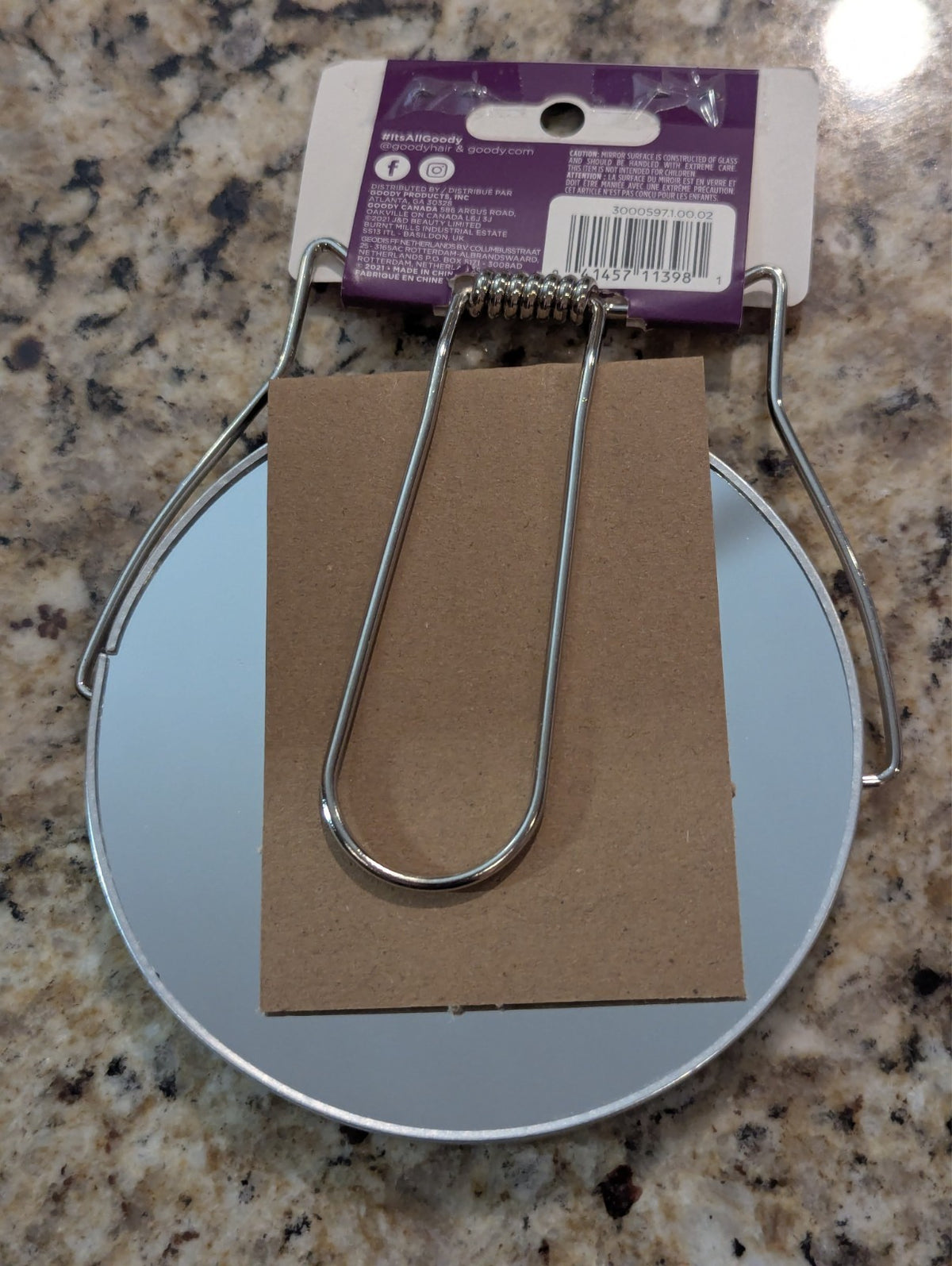 Round Two-Sided Mirror with 1x and 3x Magnification and Built-in Stand - 4.5 Inch