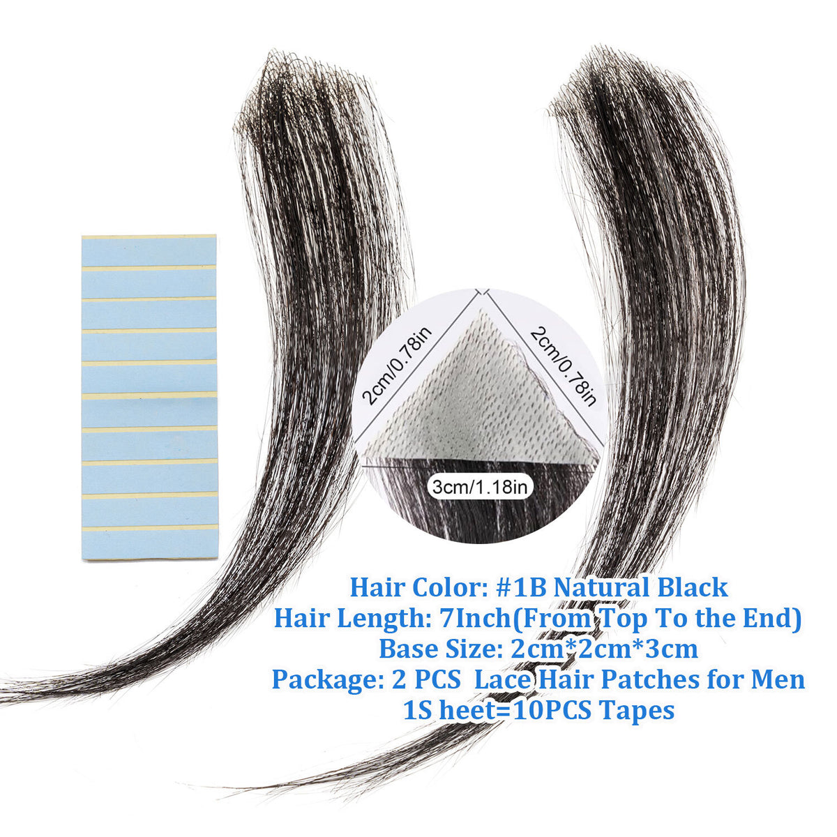 Human Hair Patch Hair Topper Cover-Up for Receding Hairlines and Bald Spots