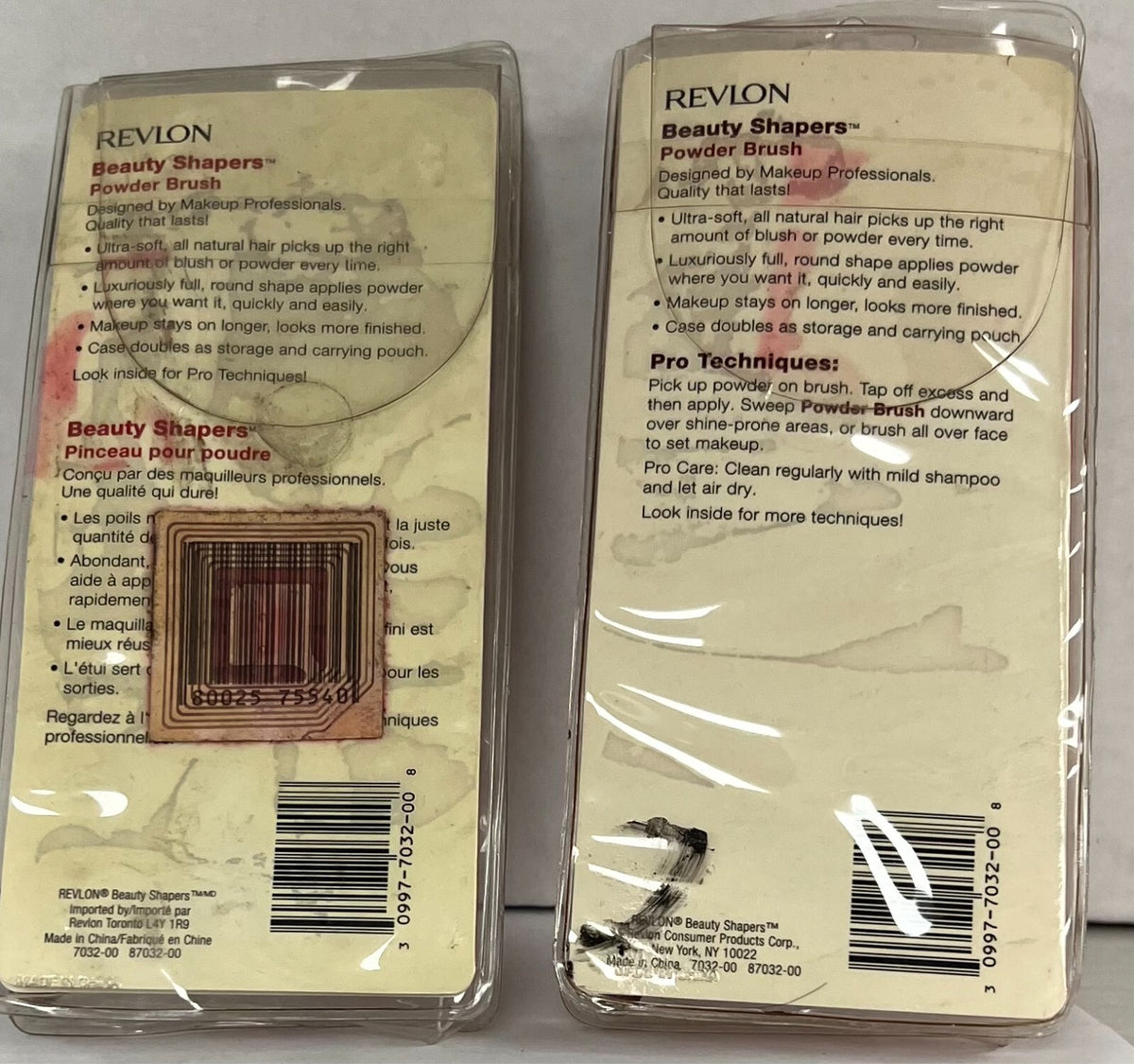 Revlon Powder Brush - Bent Plastic Packaging Soiled Makeup Tool