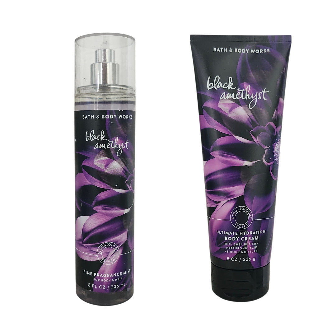Bath & Body Works Black Amethyst Ultimate Hydration Cream 8 oz + Mist